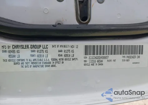 2013 Chrysler 300 300S Glacier из США, поврежденный, VIN 2C3CCAGG5DH599657